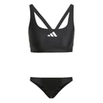 adidas Bikini 3 Bandes Dos en V pour Femme 32, Noir/Blanc, 60