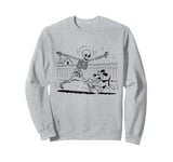 Skeleton Playful Chas e Dog Run for the Bone in Humorous Sweatshirt