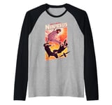 It's Ninjesus 80s Action Movie Atheist Christian Ninja Jesus Raglan Baseball Tee