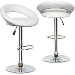 Deco In Paris - Lot de 2 tabourets de bar blanc jeti