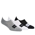 Lot de 3 paires de chaussettes basses Calvin Klein en coton mélangé stretch noir, gris et blanc vendues dans une trousse