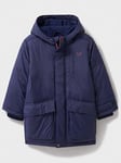 Crew Clothing Boys Water Resistant Parka Coat - Navy, Navy, Size Age: 8-9 Years