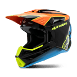 Crosshjelm Alpinestars SM3 Fray ECE06 Barn Svart Oransje Gul Fluo