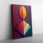 A Miraculous Leaf Abstract Canvas Wall Art Print Ready to Hang, Framed Picture for Living Room Bedroom Home Office Décor, 60x40 cm (24x16 Inch)