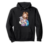 Moo Deng Jesus and the Hippo, Symbols of Peace Pullover Hoodie