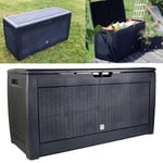 Outdoor Garden Plastic Storage Box Utility Chest Shed Garden Furniture 310L Grey