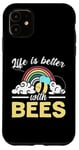 iPhone 11 Life Is Better With Bees Rainbow Case