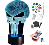 Punisher Skull RGB LED PLEXIDO yölamppu