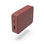 Hama Color 10 - Batterie Externe [Power Bank 10 000mAh] [Batterie Portable USB C Fast Charge], Compatible avec iPhones Samsung et Bien Plus - Rouge