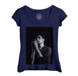 T-Shirt Femme Col Echancré Joy Division Ian Curtis Live Punk Rock Photo Vintage Noir Et Blanc