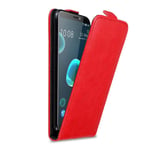 Cadorabo Housse Compatible Avec Htc Desire 12 Plus En Rouge De Pomme - Étui De Protection Au Design Flip Avec Fermeture Magnétique