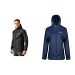 Regatta Mens Pack It Jacket Black L & Womens Pack-It III Waterproof Packaway Jacket - Navy - 12