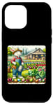 Coque pour iPhone 13 Pro Max Lapin de Pâques rétro avec inscription « Tending A Colorful Garden »