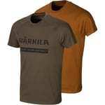 harkila logo t-shirt 2-pack Willow Green/Rustique Clay L