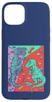 Coque pour iPhone 15 Plus T-Rex Rock Climbing Dino Bouldering