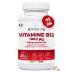 Bandini® Vitamine B12 Vegan 1000 mcg 365 Comprimés, 12 Mois d'Apport