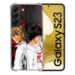 Cokitec Coque Renforcée en Verre Trempé pour Samsung Galaxy S23 Manga Death Note Duo