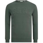 GANT Sweat à col en C embossé Maillot de survêtement, Vert foncé, XXL Homme