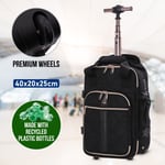 Aerolite 40x20x25 Ryanair Maximum Size Backpack Trolley Bag with 2 Wheels