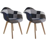 Fauteuil scandinave Patchwork (Lot de 2)