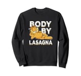 Garfield Body By Lasagna Sassy Pose Distressed Text Logo Sweatshirt