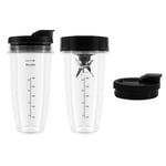 Blender Replacement Parts for , 2 24Oz Cups with To-Go Lids, 7 Fins2880