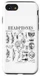 Coque pour iPhone SE (2020) / 7 / 8 Casque audio vintage breveté DJ Gamer Podcaster Musique