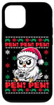 Coque pour iPhone 13 Funny White Owl Gamer Pew Jeu vidéo Ugly Christmas Boys