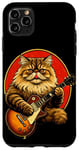 iPhone 11 Pro Max Cat playing guitar vintage old school Rock Fan cat Lover Case