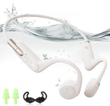 Casque Conduction Osseuse,Waterproof MP3 Etanche Natation,Ecouteurs Bluetooth 5.3 sans Fil avec Micro,MéMoire de 32 Go,Idéal pour La Course,Le Cyclisme Et La Natation(Q347)