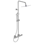 Colonne de douche thermostatique - CERATHERM T100 - Pomme de tête 20 cm + Douchette 11 cm 3J - Chrome - Ideal Standard