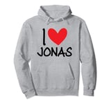 I Love Jonas Name Personalized Men Guy BFF Friend Heart Boys Pullover Hoodie