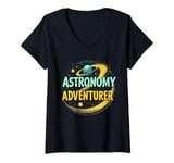 Womens Space and Rocket Science for Kids Fun STEM Space Exploration V-Neck T-Shirt