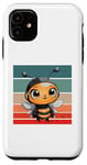 Coque pour iPhone 11 Antennes de casque de dessin animé mignon Bumblebee ailes