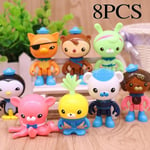 8 st/set The Octonauts Djurfigurer Octo Crew Pack Playset Actionfigur Leksaker Barn