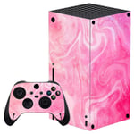 playvital Psychedelic Pink Custom Vinyl Skins for Xbox Series X, Wrap Decal Cover Stickers for Xbox Series X Console Controller