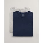 Gant Men Basic T-Shirt Double Pack Blue Gray 900002008 018 Light Grey Navy