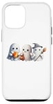 Coque pour iPhone 14 Halloween Ghosts Witch Candy Corn Balai Citrouille Crochet Tricot