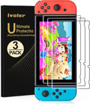 Pack De 3 Verre Trempé Compatible Avec Nintendo Switch, Film Protection Écran En Verre Trempé - Sans Bulles D'air -Ultra Résistant-Anti-Fissures - Dureté 9h Pour Nintendo Switch