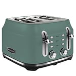 Rangemaster RMCL4S201MG Classic 4 Slice Toaster, Mineral Green