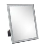 ZBEIVAN Miroir de courtoisie 33 x 27,6 cm avec poudre argentée, miroir de maquillage à suspendre au mur ou à poser sur un bureau, miroir rectangulaire en verre sans cadre pour chambre à coucher, salon