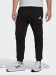 adidas Sportswear Mens Essentials Joggers - Black/White, Black/White, Size M, Men