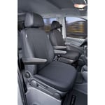 Housse de siège Transporter en tissu pour Mercedes Vito/Viano, 2 sièges simples pour accoudoir à l'intérieur et extérieur