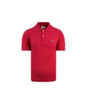 Lacoste Classic Fit Mens Pink Polo Shirt - Red Cotton - Size X-Small