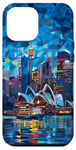 Coque pour iPhone 14 Pro Max Motif vitrail de Sydney Skyline