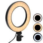 16cm LED Selfie Ring Light, Dimmable Selfie Ring Light 10 Gears Adjustable Fill Light with Tripod Camera Light for Live/make up/nail art