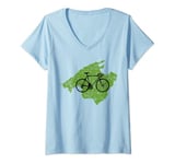 Womens Mallorca Island Racer (Vintage) Bicycle Bike V-Neck T-Shirt