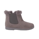 Pisamonas Bottines Chelsea pour Filles avec Col en Fourrure Taille 28 Couleur Gris