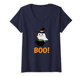 Womens Halloween Ghost Boo! with Magic Cauldron - Magic Potion Boo! V-Neck T-Shirt