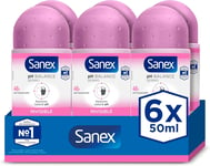 Sanex Dermo Invisible Roll-On Antiperspirant 50ml | Pack of 6